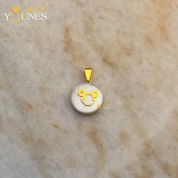 آویز میکی موس طلا صدفی 1.5سانتی متری